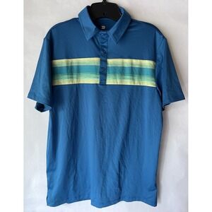 Men's Striped Polo Shirt - All in Motion Teal Size‎ Medium NWT